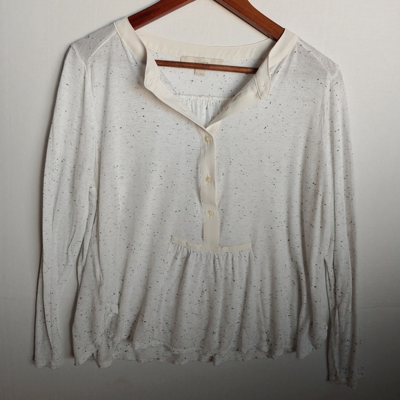 Ann Taylor Loft henley speckled blouse Size medium - Picture 1 of 5